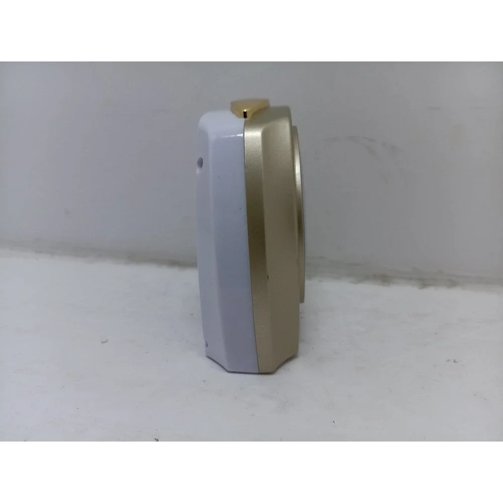 Gold & White Plastic Bedside Alarm Clock